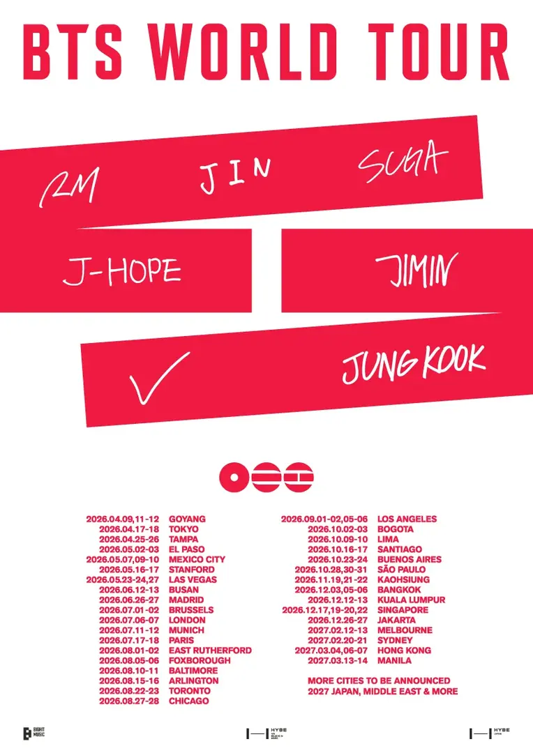 BTS Tour Dates